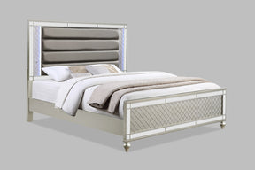Cristian Champagne King LED Upholstered Panel Bed by Crown Mark at Eve Furniture