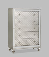 Cristian Champagne LED Upholstered Panel Bedroom Set by Crown Mark at Eve Furniture