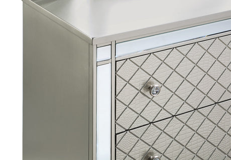 Cristian Champagne LED Upholstered Panel Bedroom Set by Crown Mark at Eve Furniture