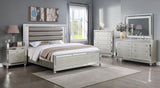 Cristian Champagne LED Upholstered Panel Bedroom Set by Crown Mark at Eve Furniture