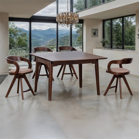 Croglio Rich Walnut 5-Pc Counter Height Table Set by Furniture of America at Eve Furniture
