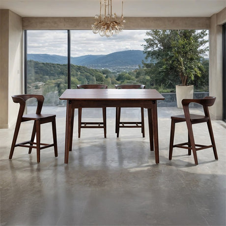 Croglio Rich Walnut 5-Piece Counter Height Set by Furniture of America at Eve Furniture