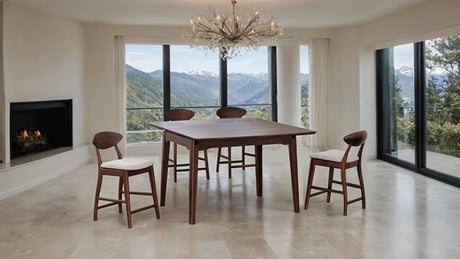Croglio Rich Walnut 5-Piece Counter Height Table Set by Furniture of America at Eve Furniture