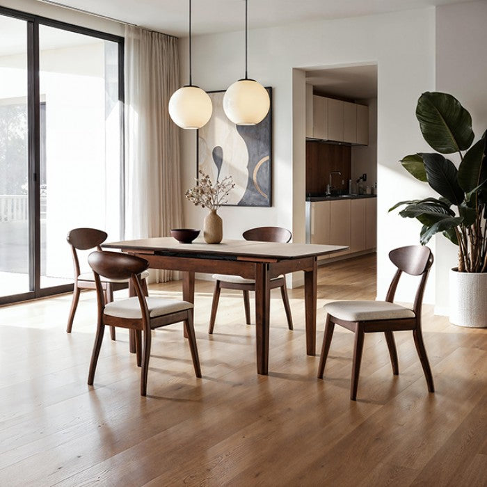 Croglio Rich Walnut 5-Piece Dining Room Set by Furniture of America at Eve Furniture