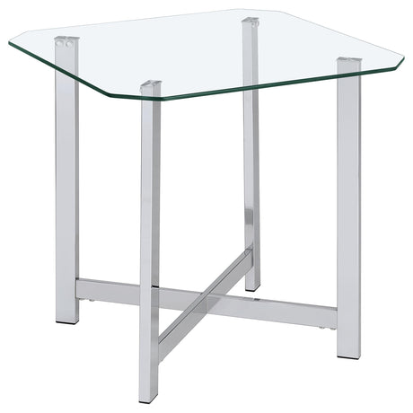 Cronin Chrome 2-piece Tempered Glass Top Coffee Table Set by Coaster at Eve Furniture