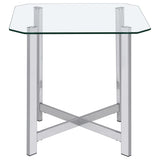 Cronin Chrome 2-piece Tempered Glass Top Coffee Table Set by Coaster at Eve Furniture