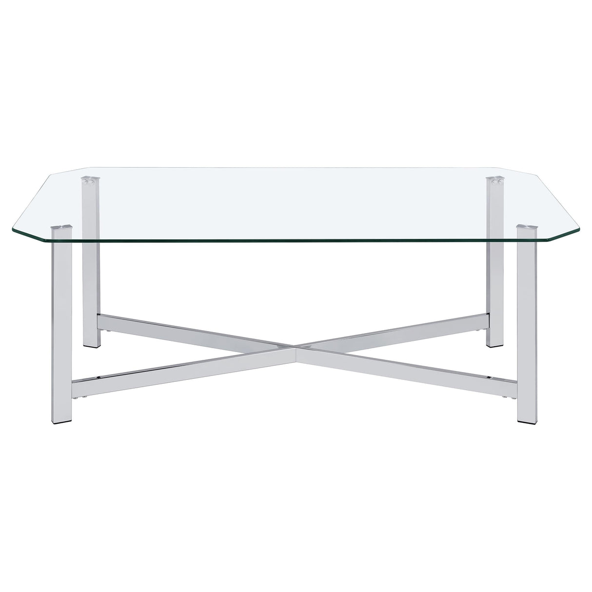 Cronin Chrome 2-piece Tempered Glass Top Coffee Table Set by Coaster at Eve Furniture