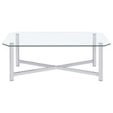Cronin Chrome 2-piece Tempered Glass Top Coffee Table Set by Coaster at Eve Furniture