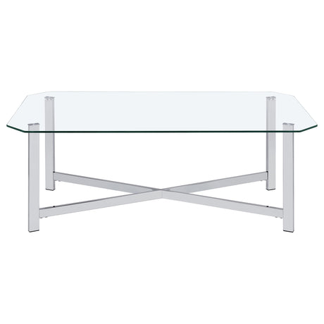 Cronin Chrome 2-piece Tempered Glass Top Coffee Table Set by Coaster at Eve Furniture