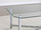 Cronin Chrome 2-piece Tempered Glass Top Coffee Table Set by Coaster at Eve Furniture