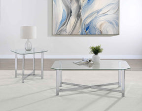 Cronin Chrome 2-piece Tempered Glass Top Coffee Table Set by Coaster at Eve Furniture