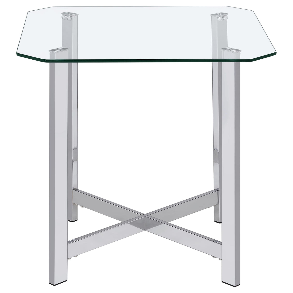 Cronin Chrome 3-piece Tempered Glass Top Coffee Table Set by Coaster at Eve Furniture
