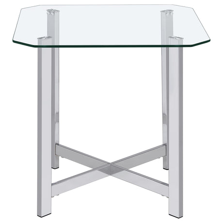 Cronin Chrome 3-piece Tempered Glass Top Coffee Table Set by Coaster at Eve Furniture