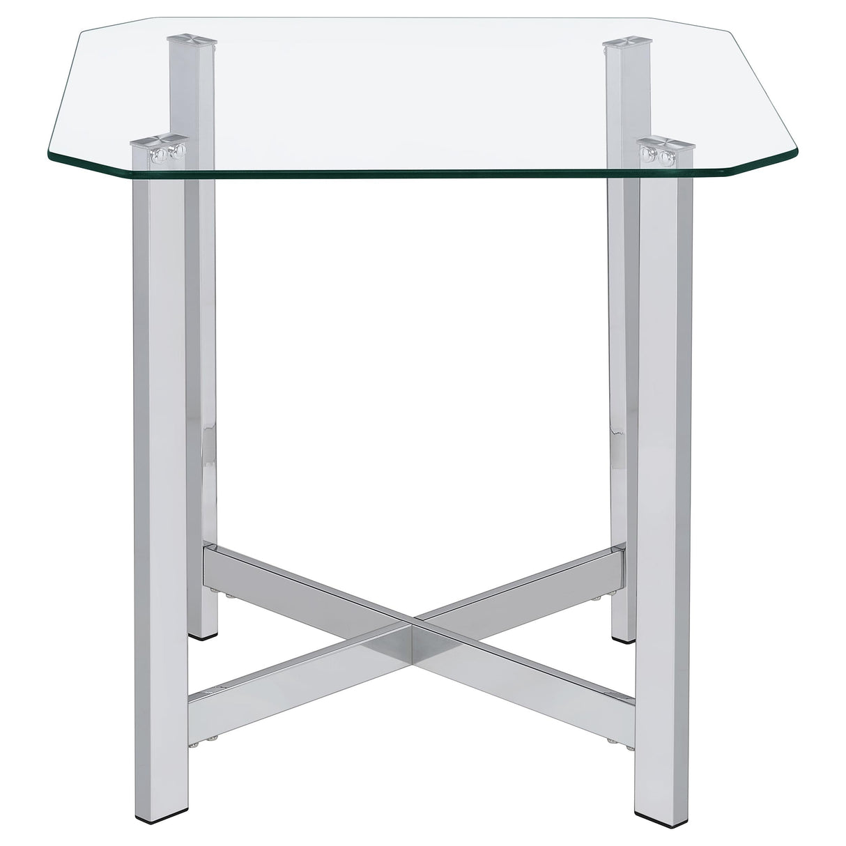 Cronin Chrome 3-piece Tempered Glass Top Coffee Table Set by Coaster at Eve Furniture