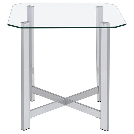 Cronin Chrome 3-piece Tempered Glass Top Coffee Table Set by Coaster at Eve Furniture