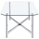 Cronin Chrome 3-piece Tempered Glass Top Coffee Table Set by Coaster at Eve Furniture