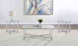 Cronin Chrome 3-piece Tempered Glass Top Coffee Table Set by Coaster at Eve Furniture