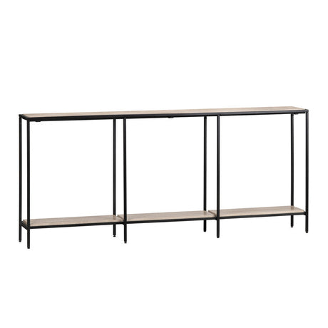 Crosby Brown/Black Travertine Console Table by Crestview at Eve Furniture