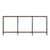 Crosby Brown/Black Travertine Console Table by Crestview at Eve Furniture