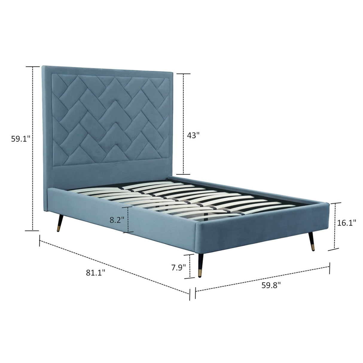 Crosby Full- Size Bed in Blue by Manhattan Comfort at Eve Furniture