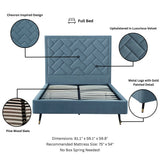 Crosby Full- Size Bed in Blue by Manhattan Comfort at Eve Furniture