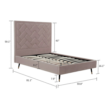 Crosby Full- Size Bed in Blush by Manhattan Comfort at Eve Furniture