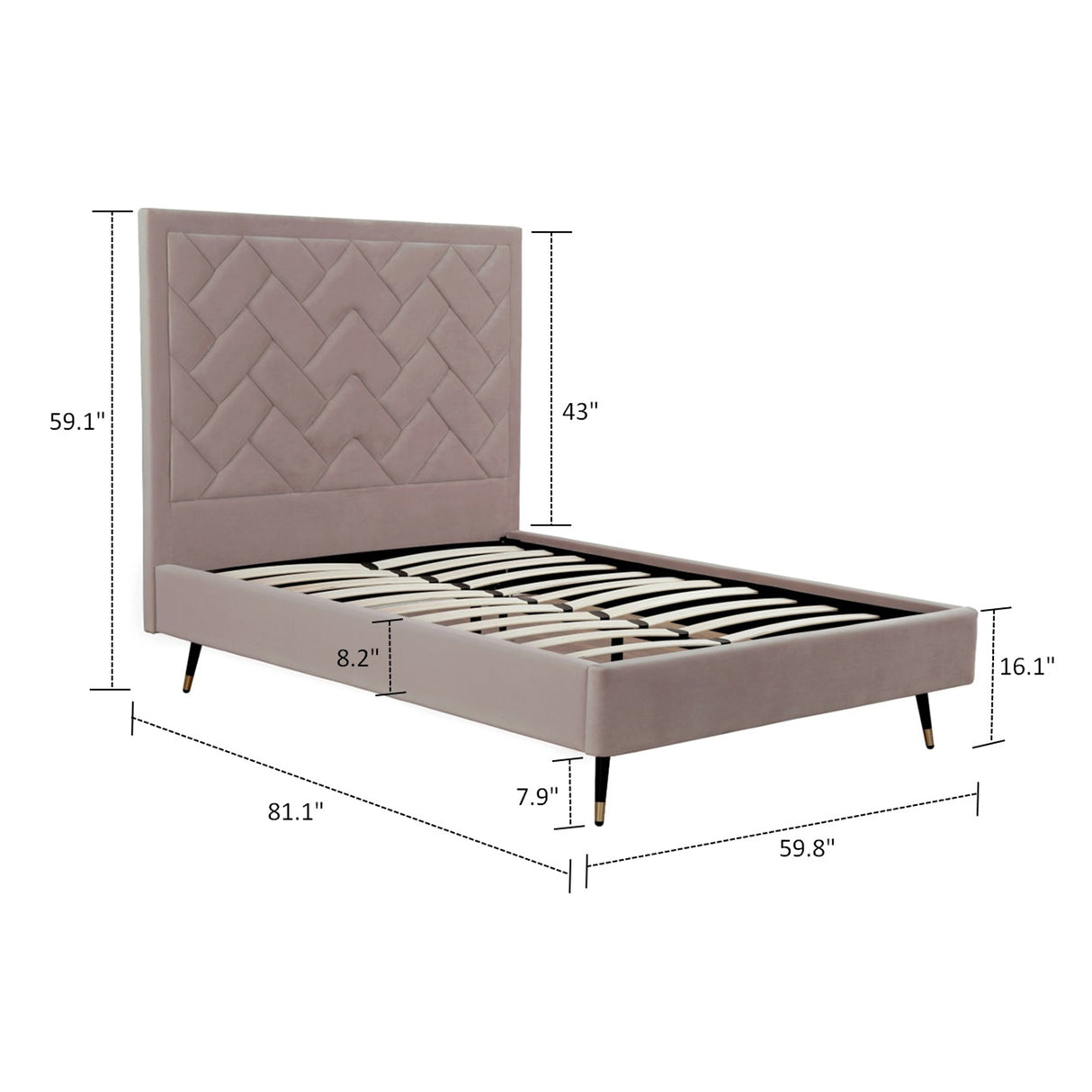 Crosby Full- Size Bed in Blush by Manhattan Comfort at Eve Furniture