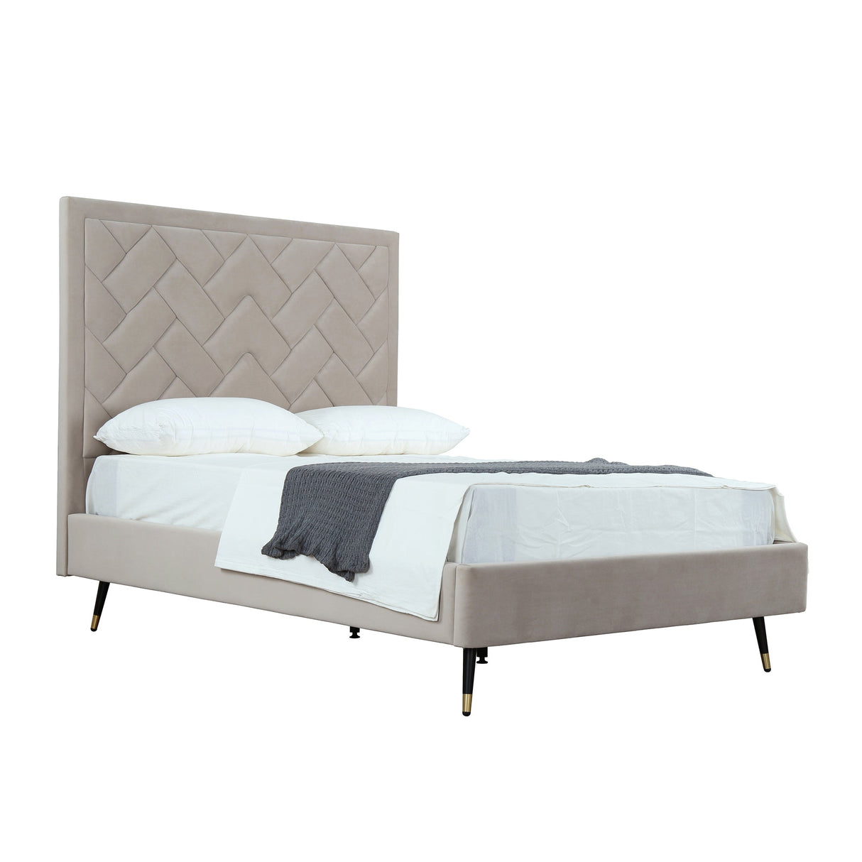 Crosby Full- Size Bed in Greige by Manhattan Comfort at Eve Furniture