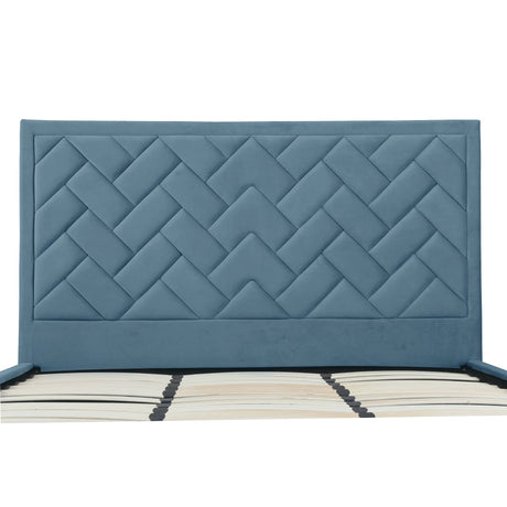 Crosby King-Size Bed in Blue by Manhattan Comfort at Eve Furniture