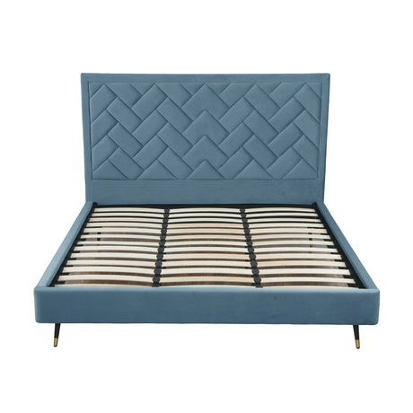 Crosby King-Size Bed in Blue by Manhattan Comfort at Eve Furniture