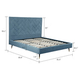 Crosby King-Size Bed in Blue by Manhattan Comfort at Eve Furniture