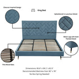 Crosby King-Size Bed in Blue by Manhattan Comfort at Eve Furniture