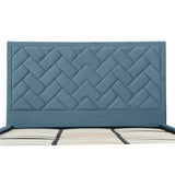 Crosby King-Size Bed in Blue by Manhattan Comfort at Eve Furniture