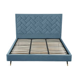 Crosby King-Size Bed in Blue by Manhattan Comfort at Eve Furniture