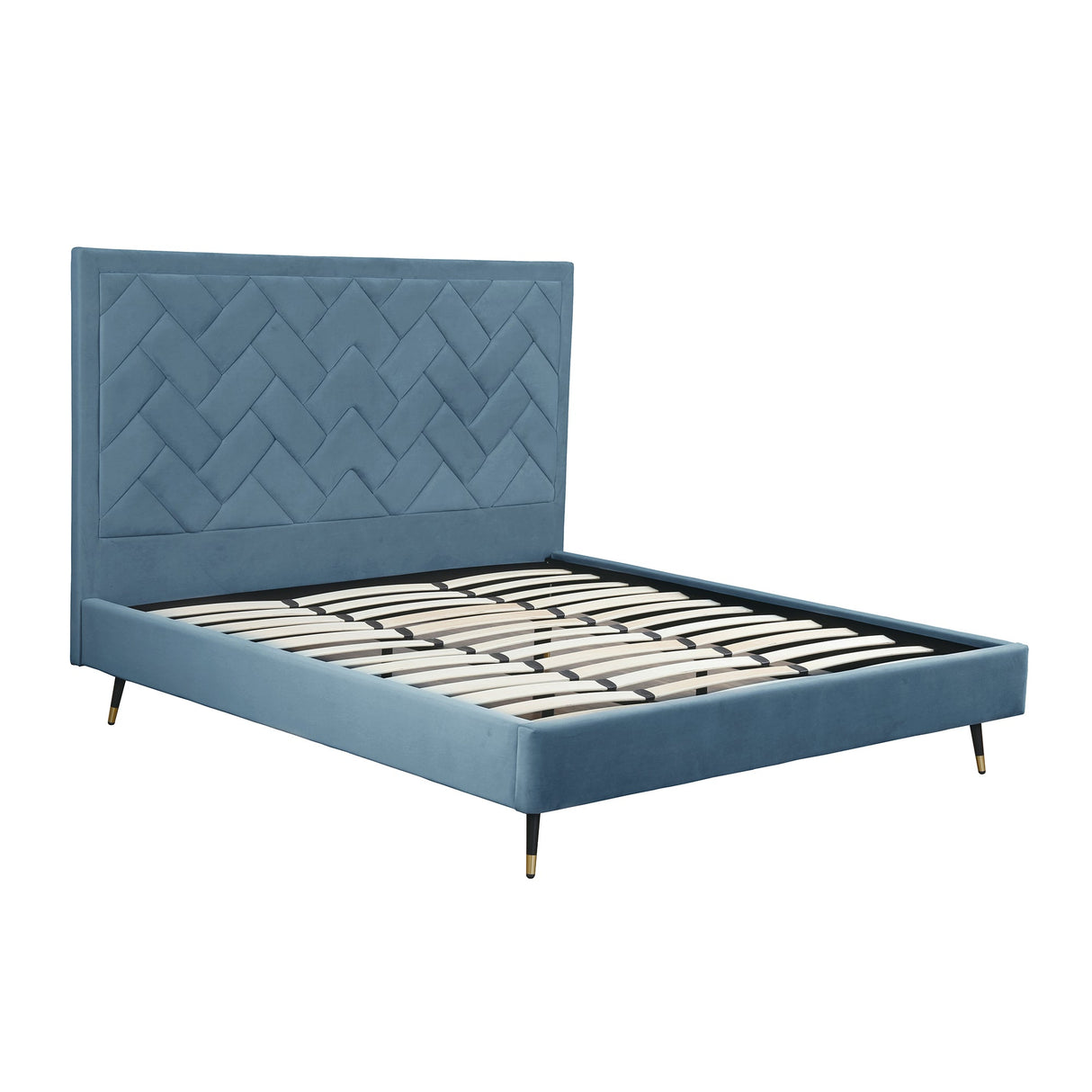 Crosby King-Size Bed in Blue by Manhattan Comfort at Eve Furniture