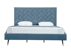 Crosby King-Size Bed in Blue by Manhattan Comfort at Eve Furniture