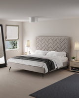 Crosby King-Size Bed in Greige by Manhattan Comfort at Eve Furniture