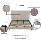 Crosby King-Size Bed in Greige by Manhattan Comfort at Eve Furniture