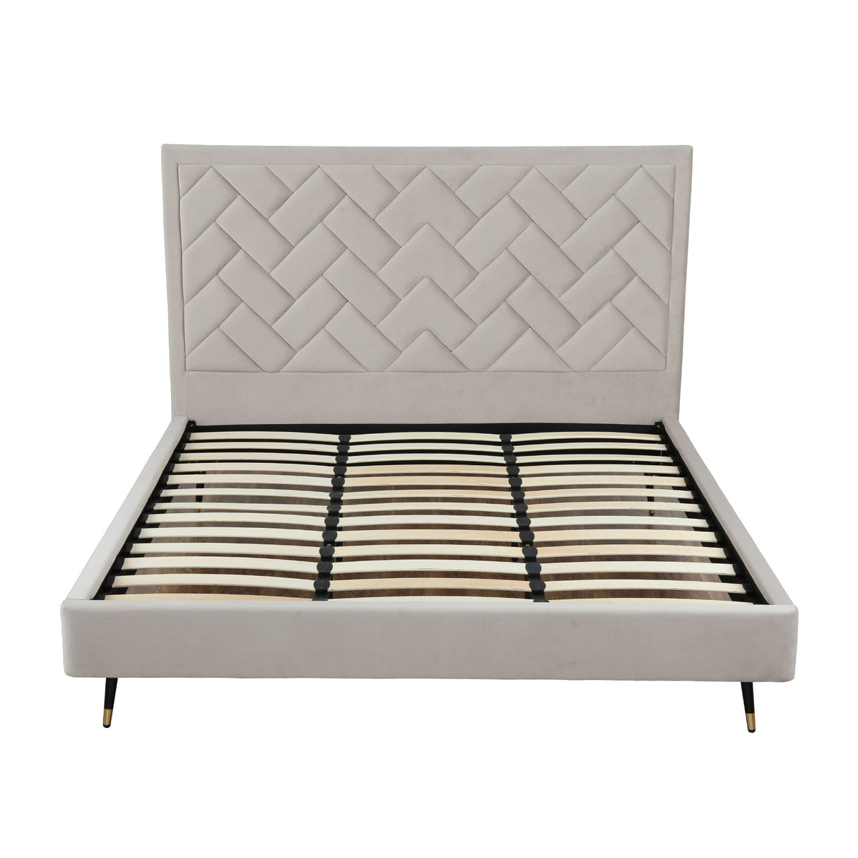 Crosby King-Size Bed in Greige by Manhattan Comfort at Eve Furniture