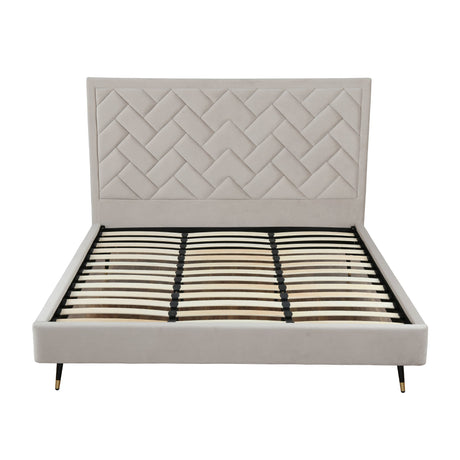 Crosby King-Size Bed in Greige by Manhattan Comfort at Eve Furniture