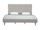Crosby King-Size Bed in Greige by Manhattan Comfort at Eve Furniture