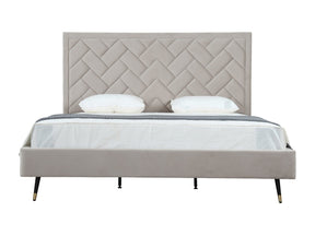 Crosby King-Size Bed in Greige by Manhattan Comfort at Eve Furniture