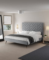 Crosby King-Size Bed in Grey by Manhattan Comfort at Eve Furniture