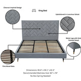 Crosby King-Size Bed in Grey by Manhattan Comfort at Eve Furniture
