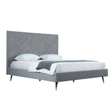 Crosby King-Size Bed in Grey by Manhattan Comfort at Eve Furniture