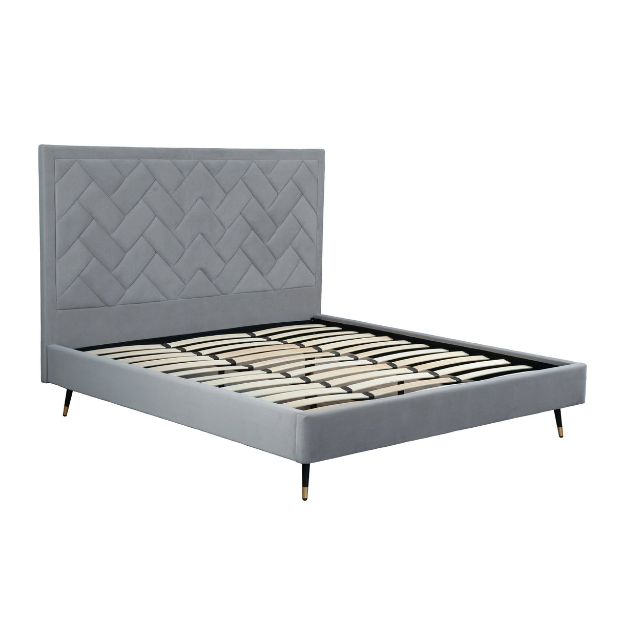 Crosby King-Size Bed in Grey by Manhattan Comfort at Eve Furniture