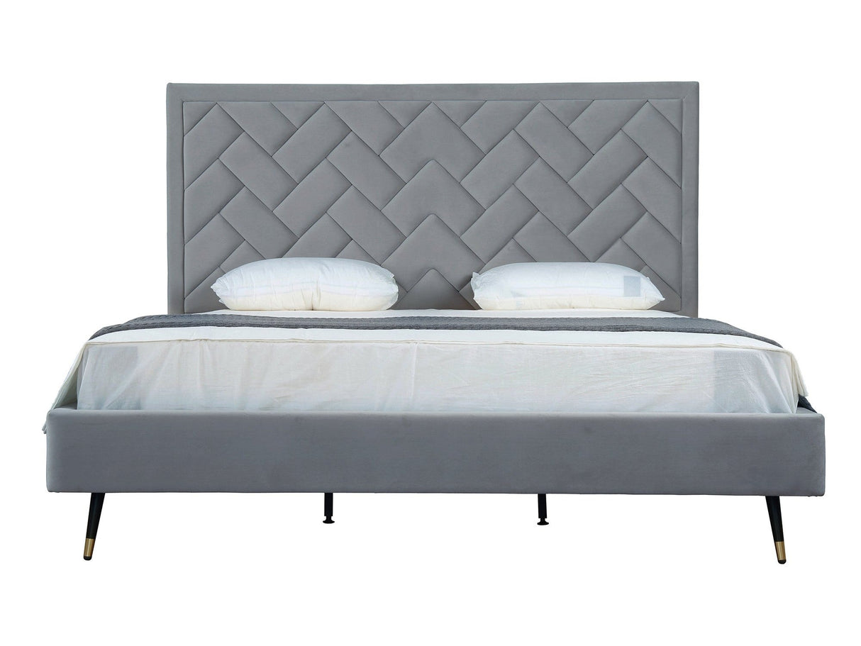 Crosby King-Size Bed in Grey by Manhattan Comfort at Eve Furniture