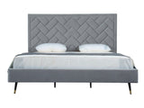 Crosby King-Size Bed in Grey by Manhattan Comfort at Eve Furniture