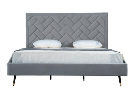 Crosby King-Size Bed in Grey by Manhattan Comfort at Eve Furniture