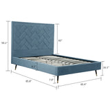 Crosby Queen-Size Bed in Blue by Manhattan Comfort at Eve Furniture